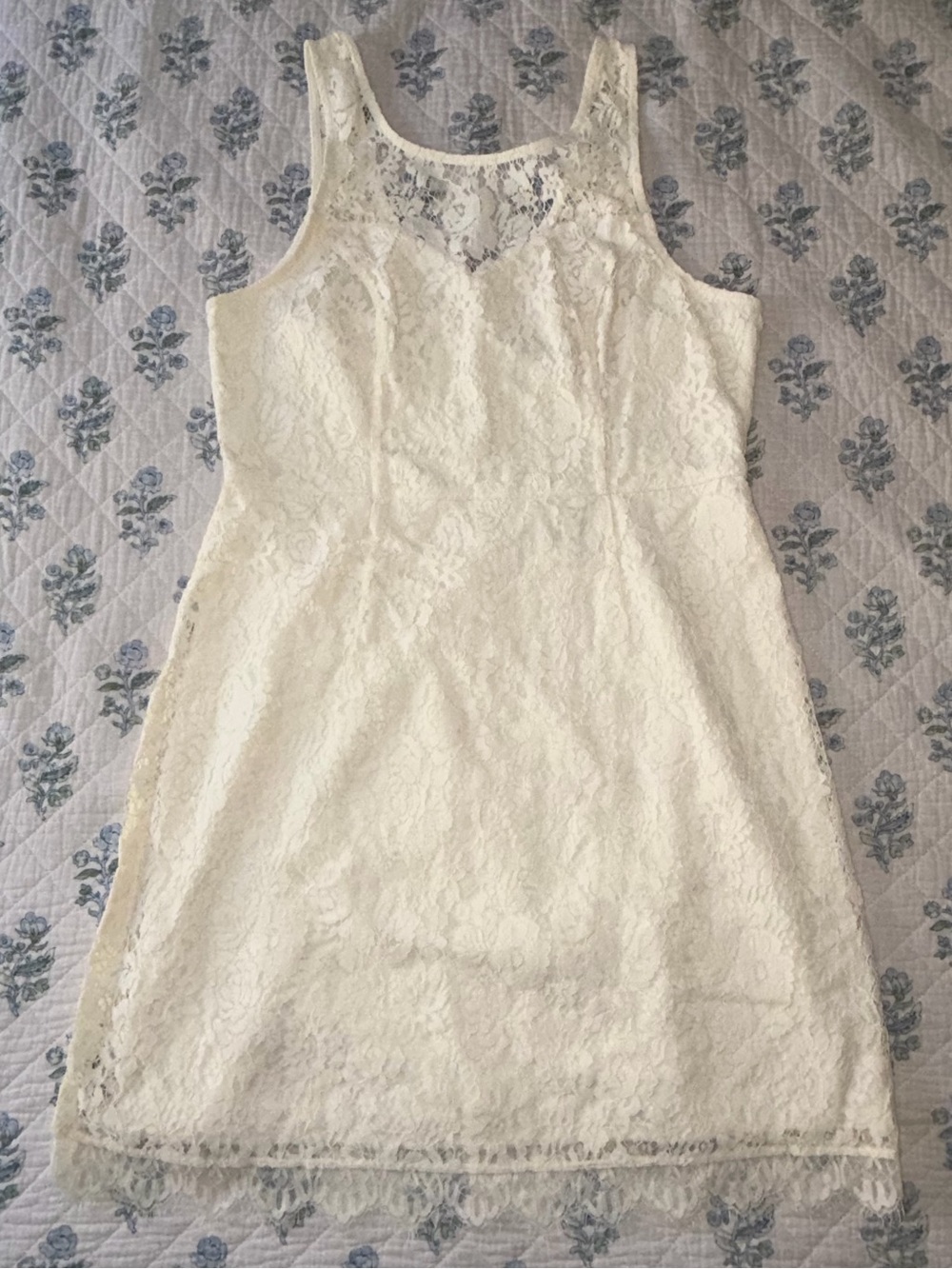 Abercrombie & Fitch White Lace Sleeveless Sheath Dress